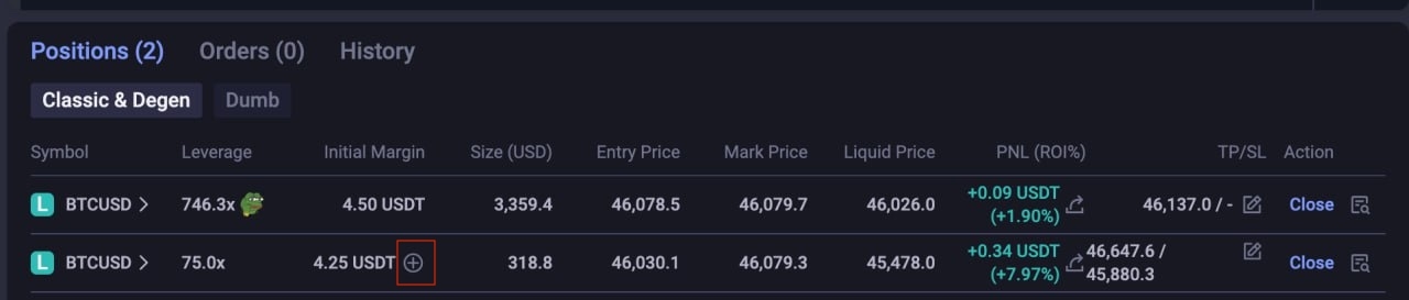 Add Position Interface